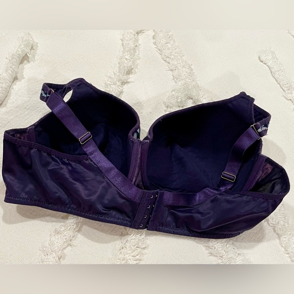 Avenue Navy and Light Blue Patterned Bra - Picture 2 of 5